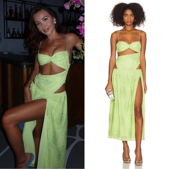 for love and lemons lime green dress For Love & Lemons Rosalyn Maxi Green main image 0